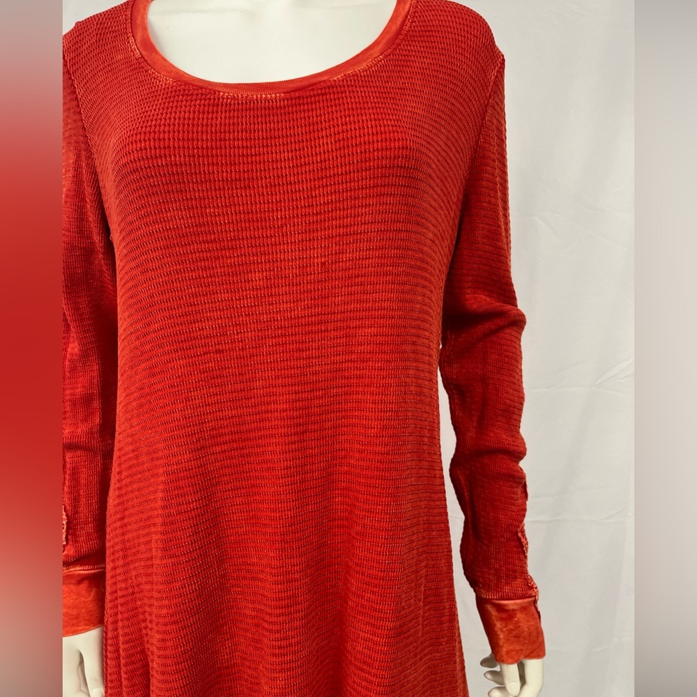 American Able casual thermal red western play long sleeve t shirt dress - Picture 5 of 10